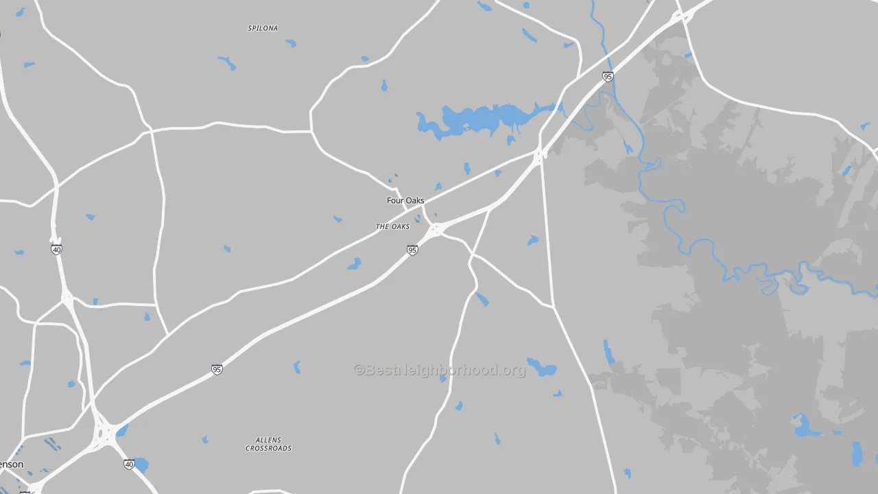 Transit Grade map of Four Oaks, NC