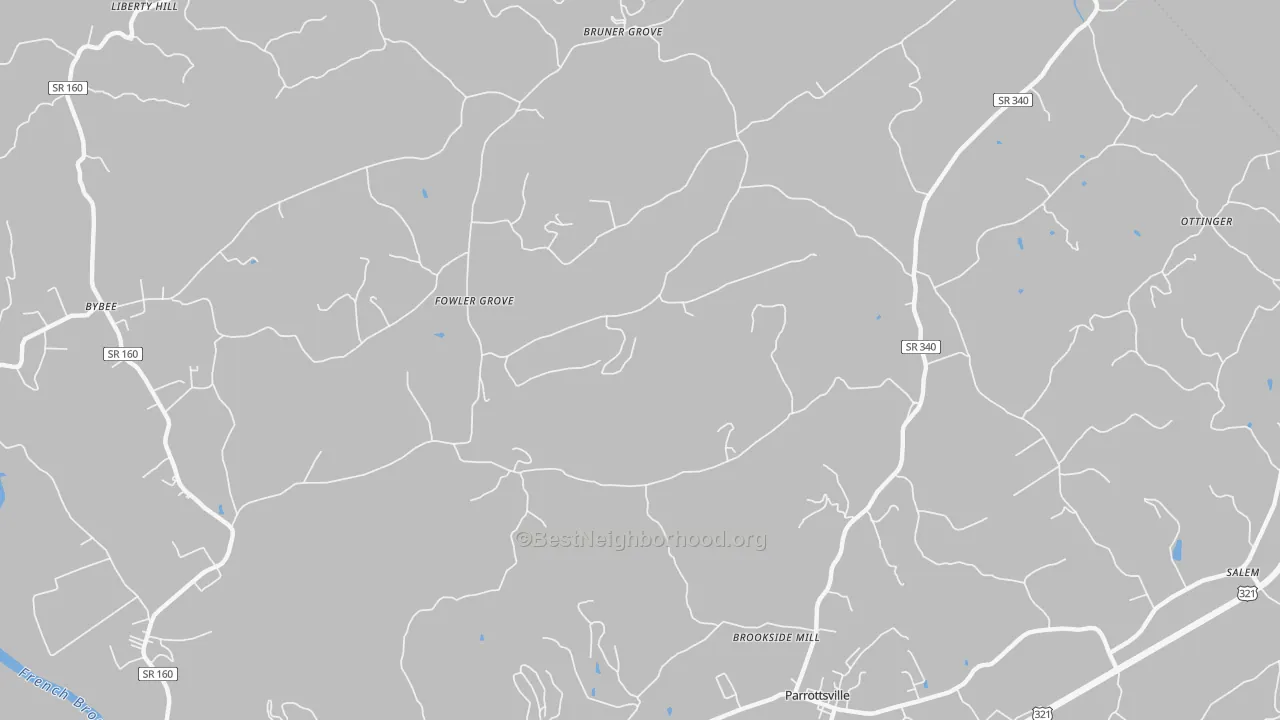 Transit Grade map of Fowler Grove, TN