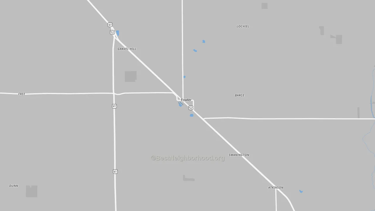 Transit Grade map of Fowler, IN
