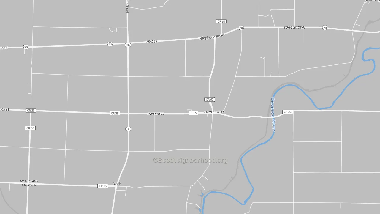 Transit Grade map of Fowlerville, NY