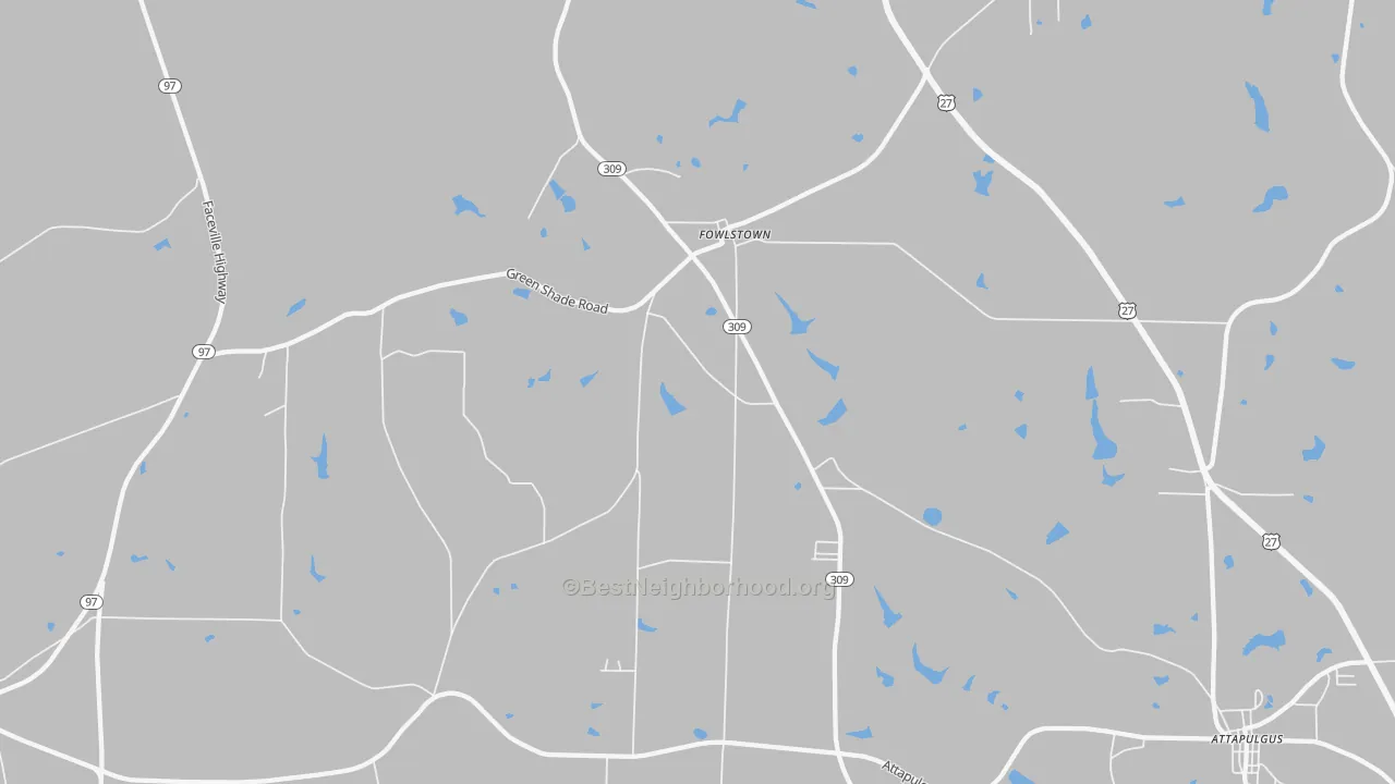 Transit Grade map of Fowlstown, GA
