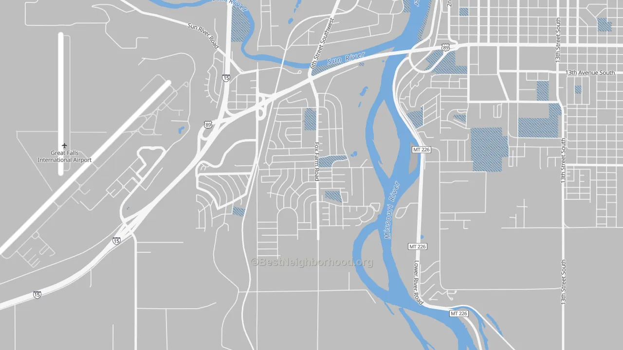 Transit Grade map of Fox Farm, Great Falls, MT