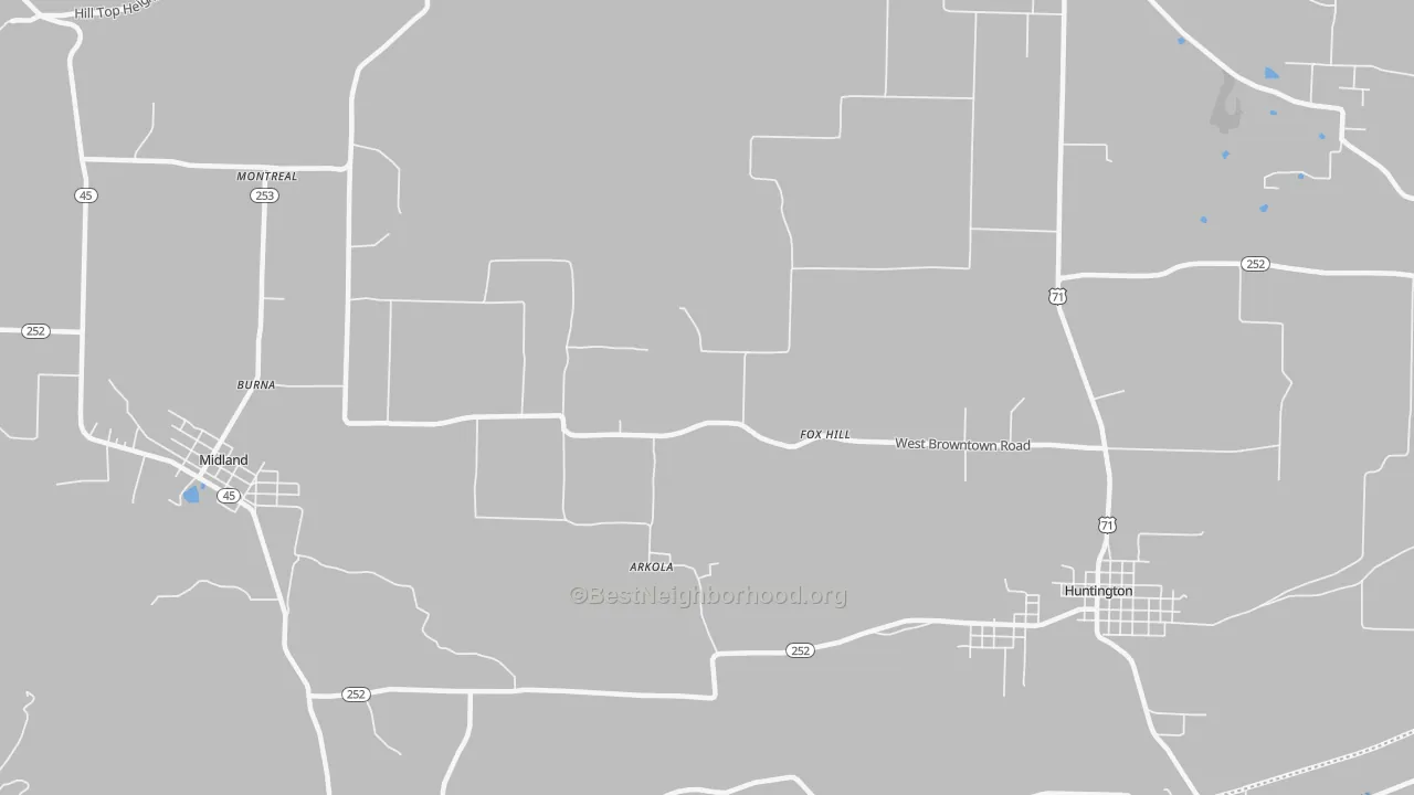 Transit Grade map of Fox Hill, AR