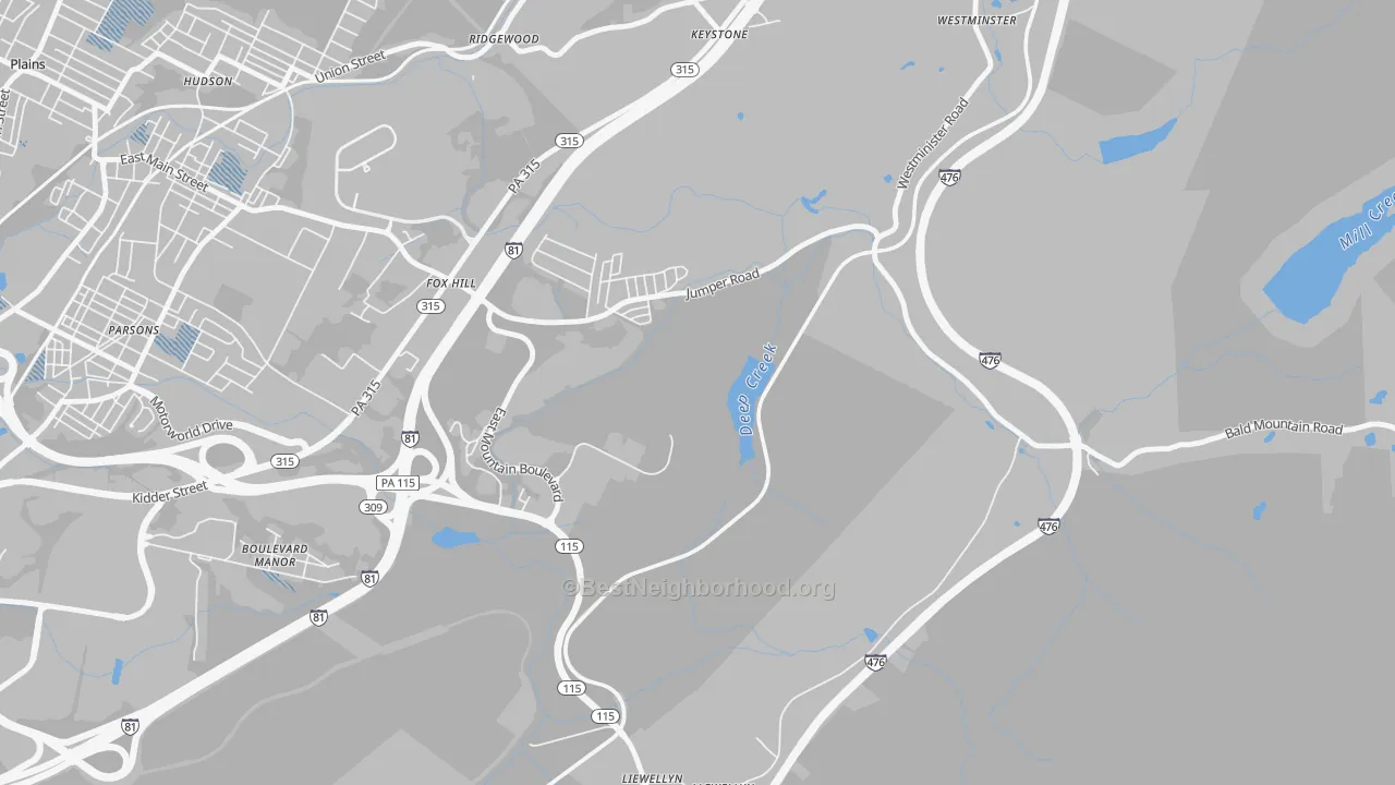 Transit Grade map of Fox Hill, PA