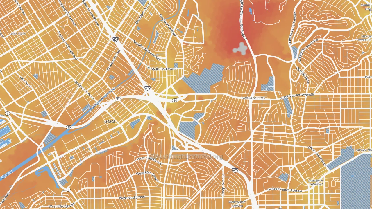 Transit Grade map of Fox Hills, Culver City, CA
