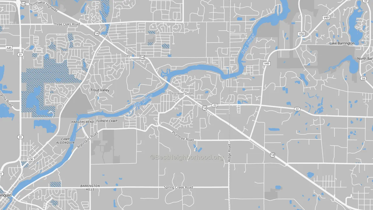 Transit Grade map of Fox River Grove, IL