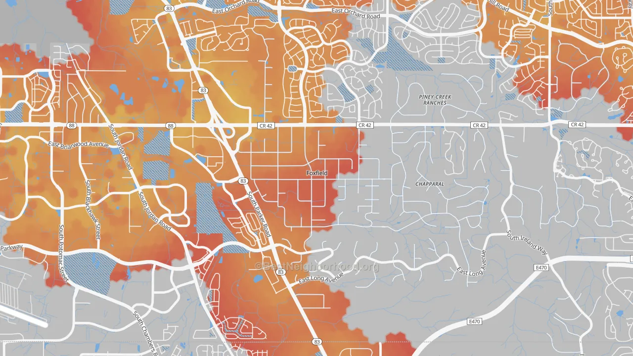 Transit Grade map of Foxfield, CO