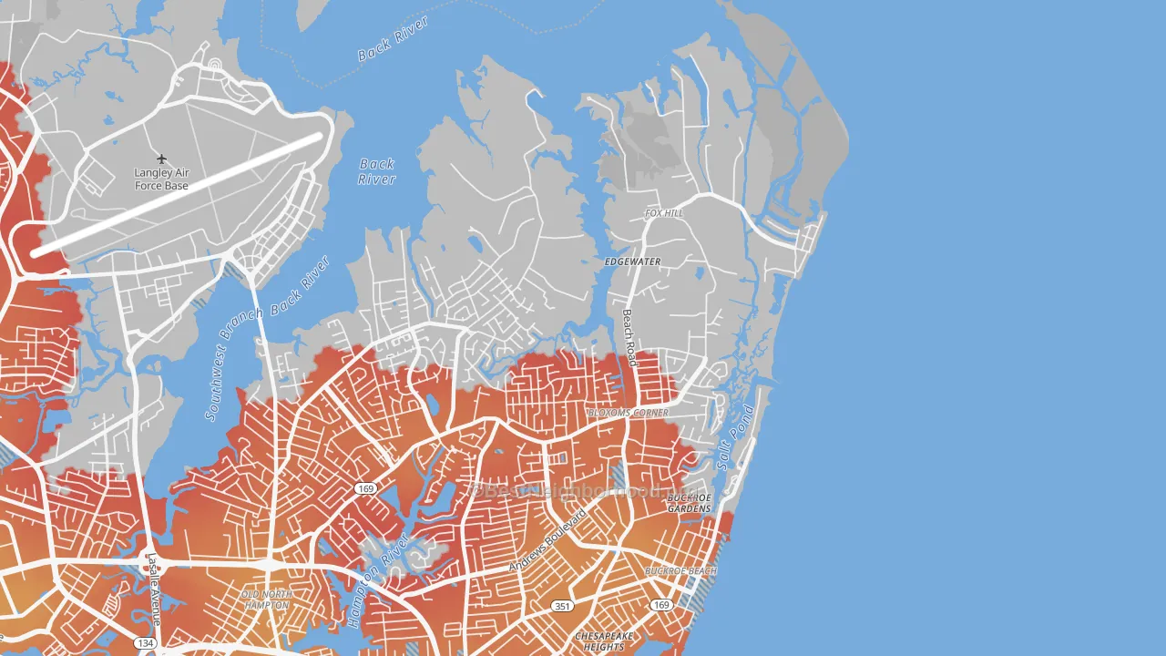 Transit Grade map of Foxhill, Hampton, VA