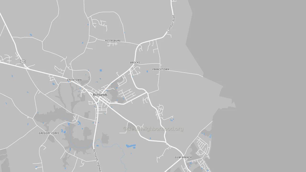 Transit Grade map of Francktown, NC