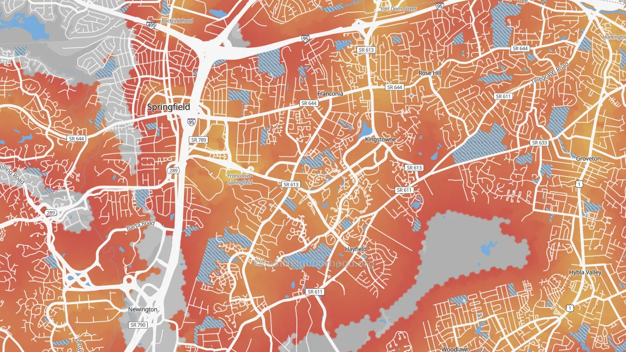 Transit Grade map of Franconia, VA