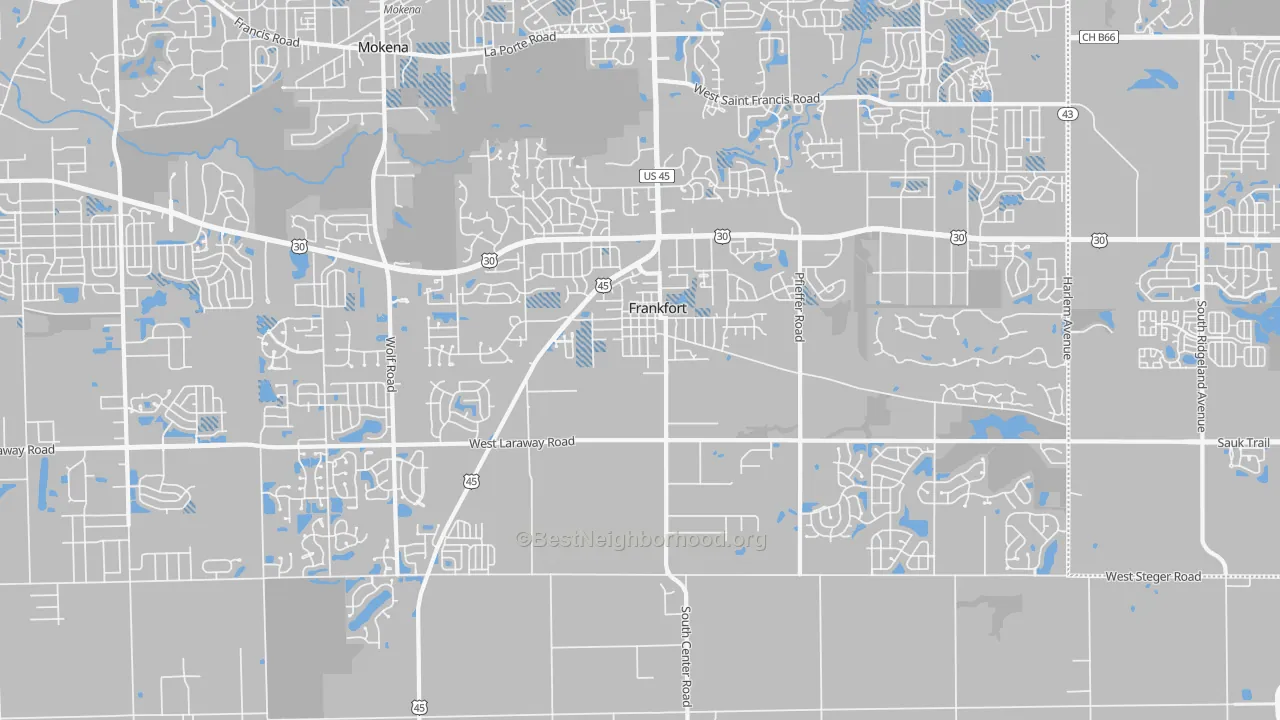 Transit Grade map of Frankfort, IL
