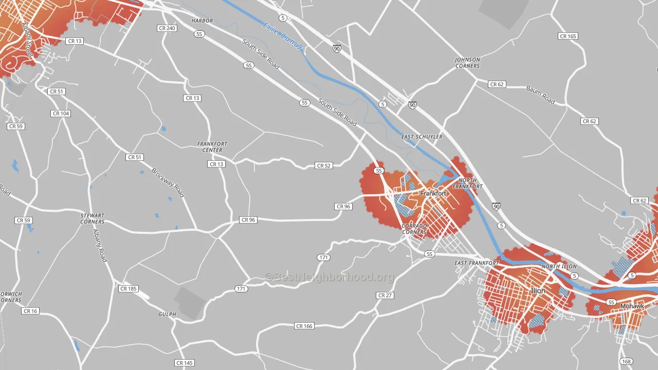 Transit Grade map of Frankfort, NY