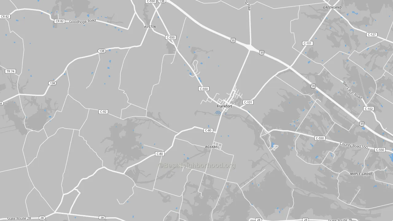 Transit Grade map of Frankfort, OH