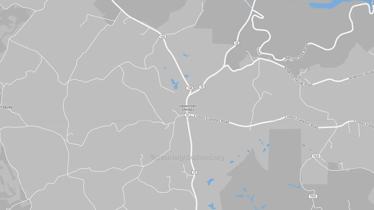 Transit Grade map of Frankfort Springs, PA
