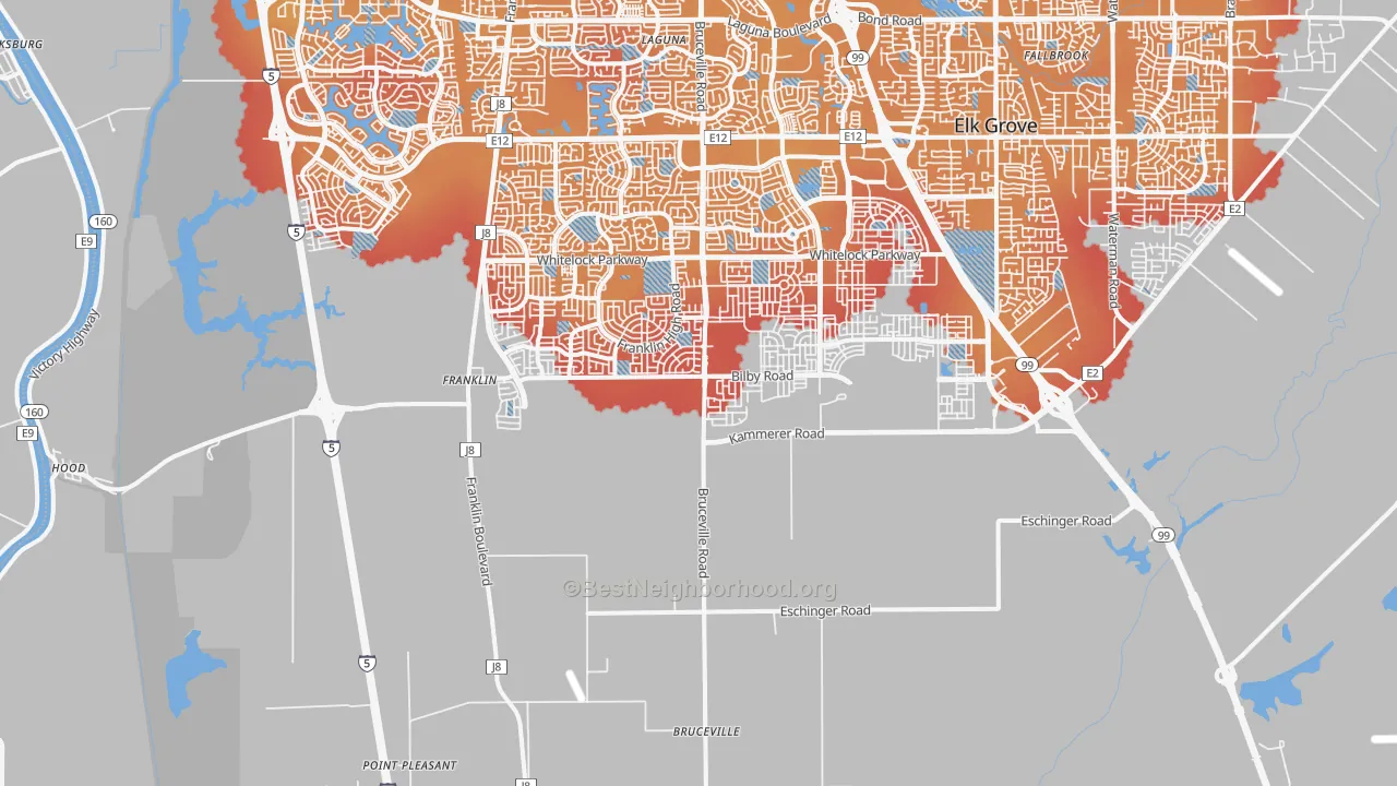 Transit Grade map of Franklin, CA