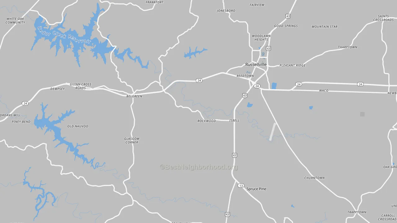 Transit Grade map of Franklin County, AL