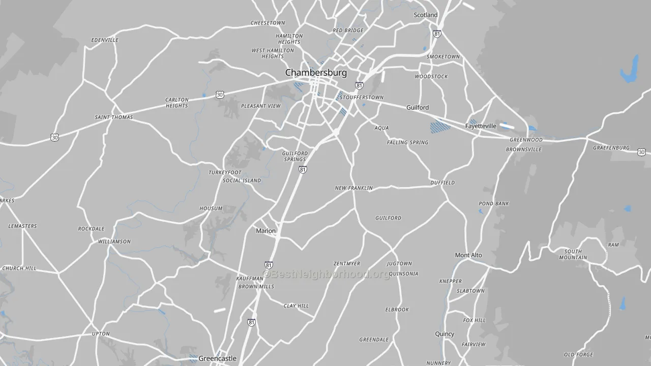 Transit Grade map of Franklin County, PA
