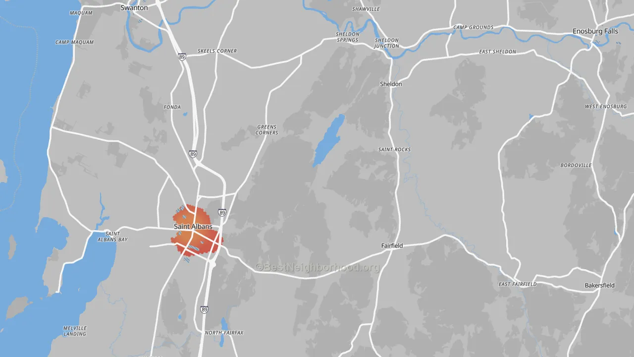 Transit Grade map of Franklin County, VT