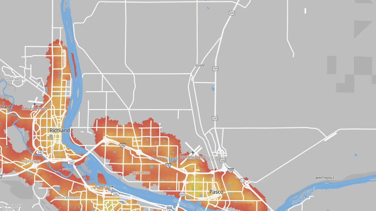 Transit Grade map of Franklin County, WA
