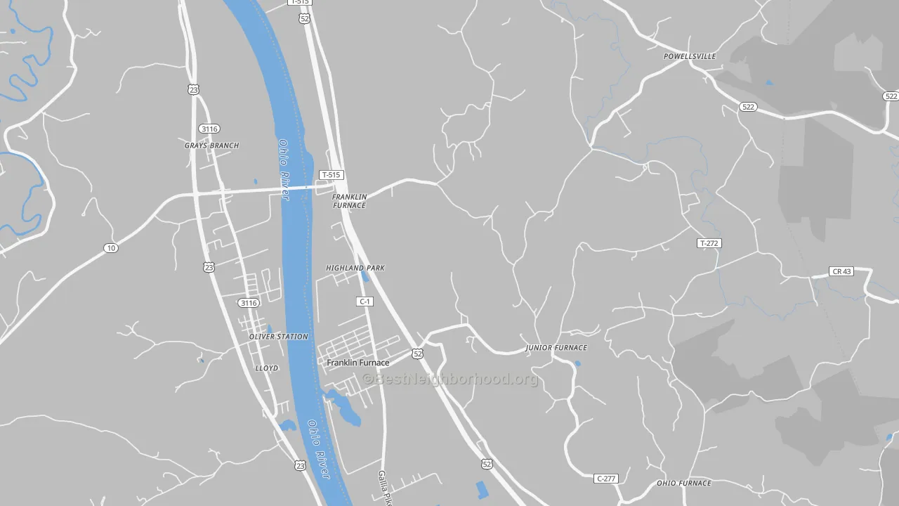 Transit Grade map of Franklin Furnace, OH