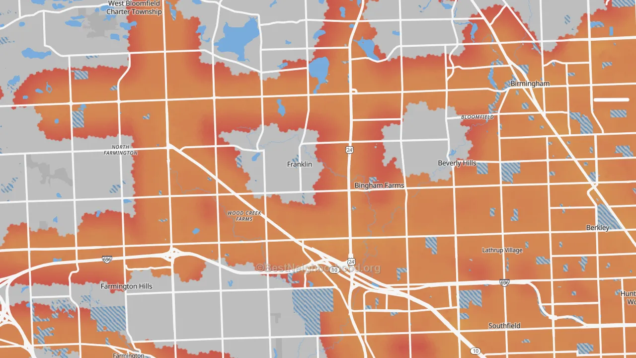 Transit Grade map of Franklin, MI