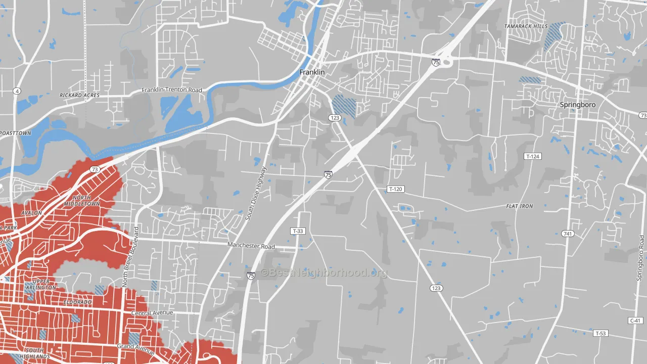 Transit Grade map of Franklin, OH