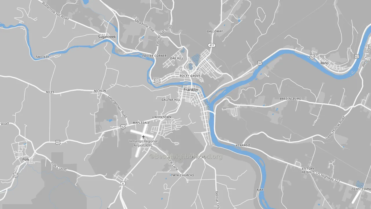 Transit Grade map of Franklin, PA