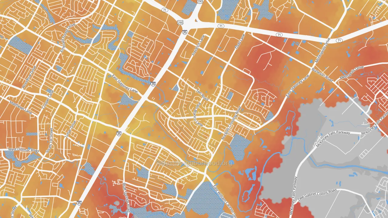 Transit Grade map of Franklin Park, Austin, TX