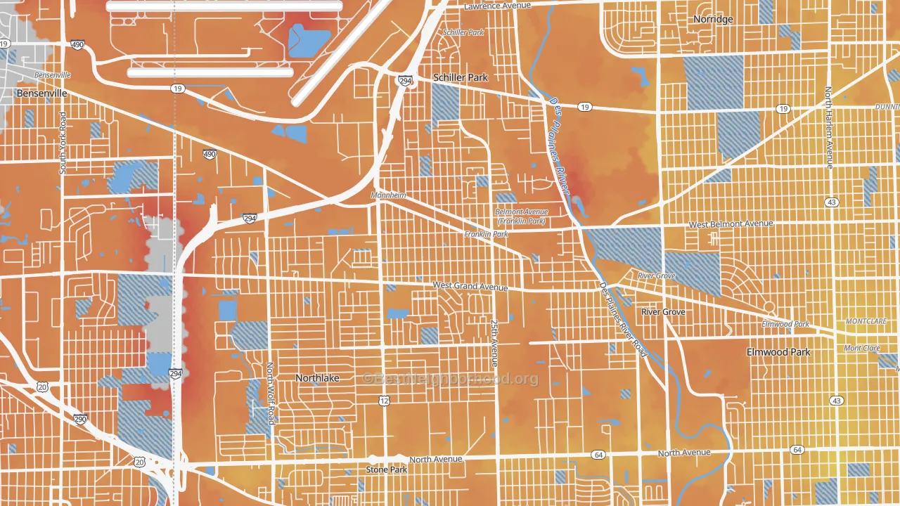 Transit Grade map of Franklin Park, IL