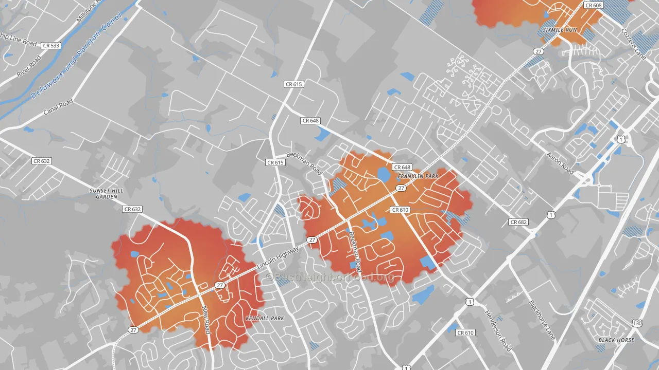 Transit Grade map of Franklin Park, NJ