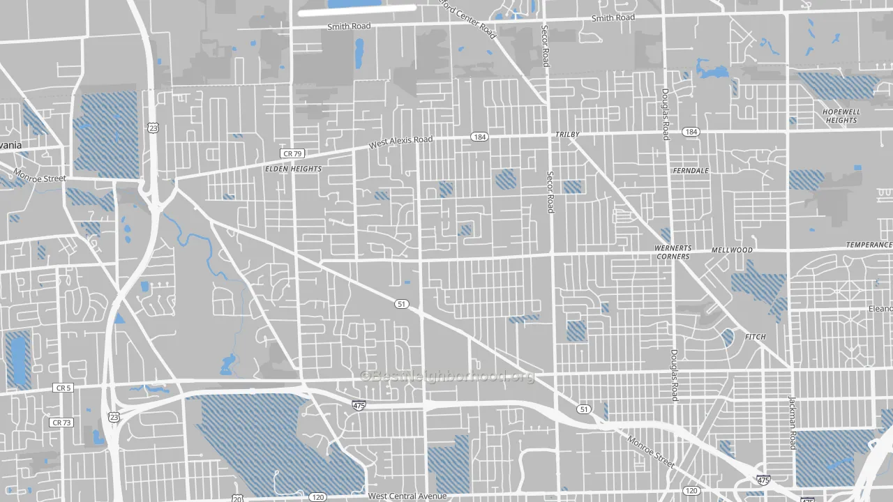 Transit Grade map of Franklin Park, Toledo, OH