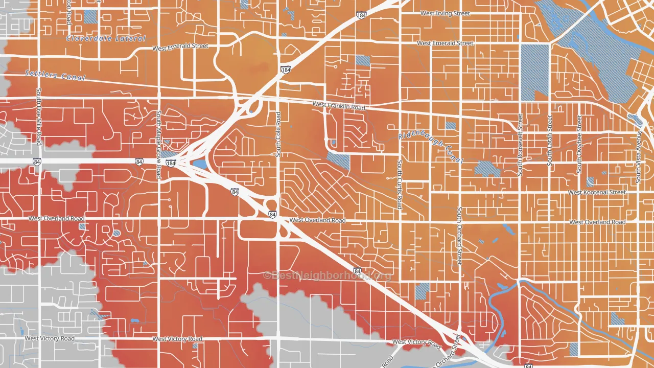 Transit Grade map of Franklin Randolph, Boise, ID
