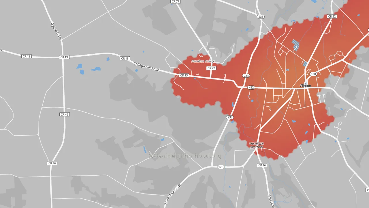 Transit Grade map of Franklin Springs, NY