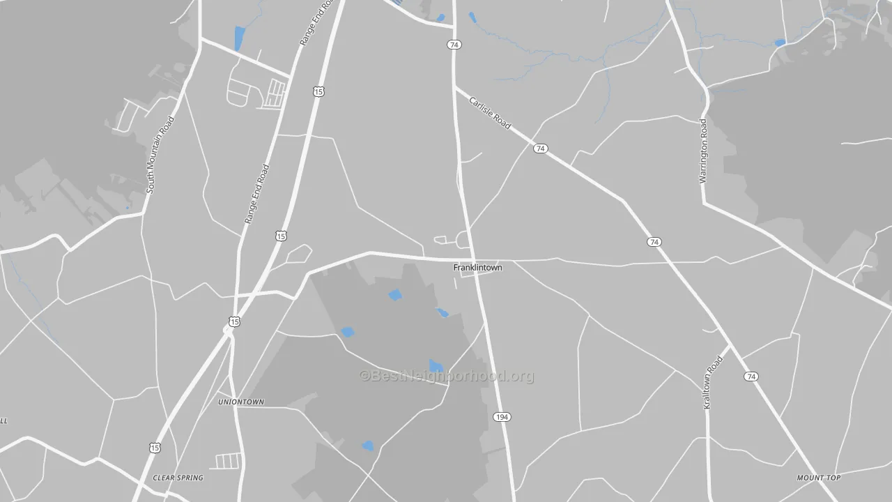 Transit Grade map of Franklintown, PA