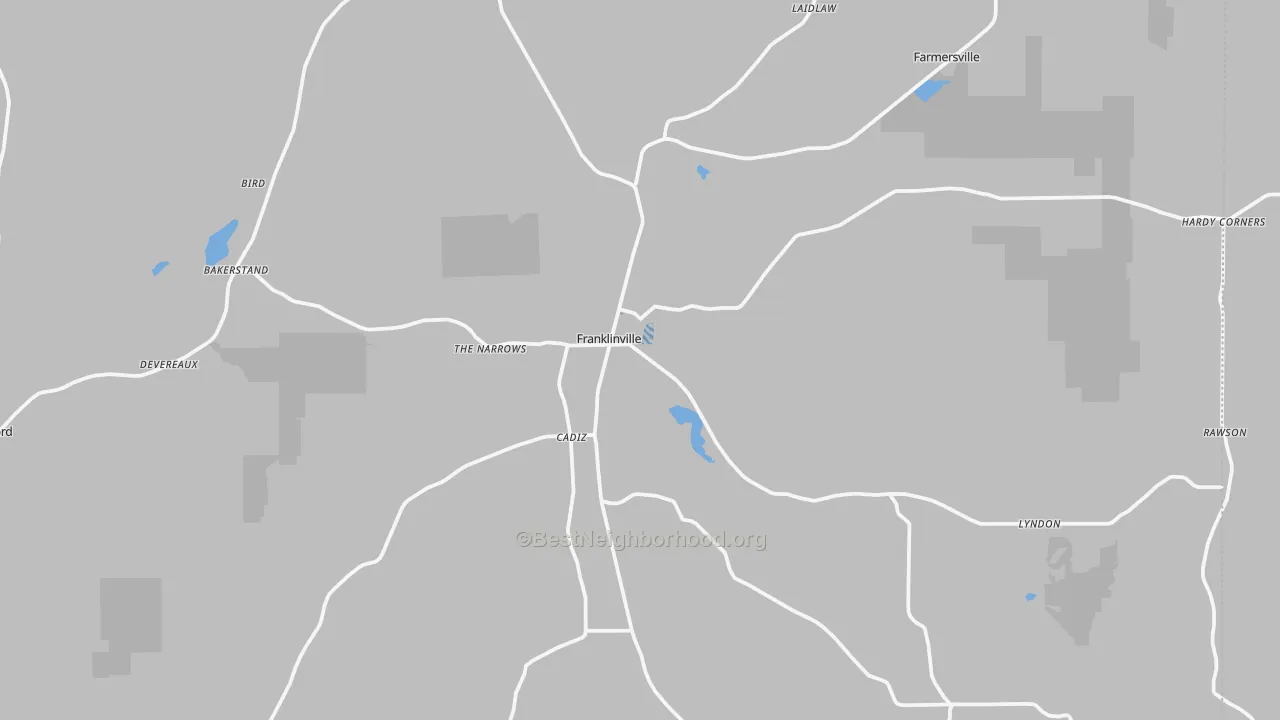 Transit Grade map of Franklinville, NY