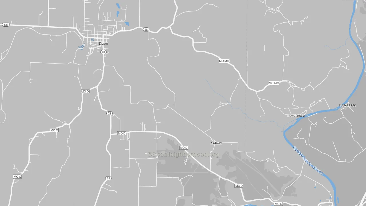 Transit Grade map of Franks, MO