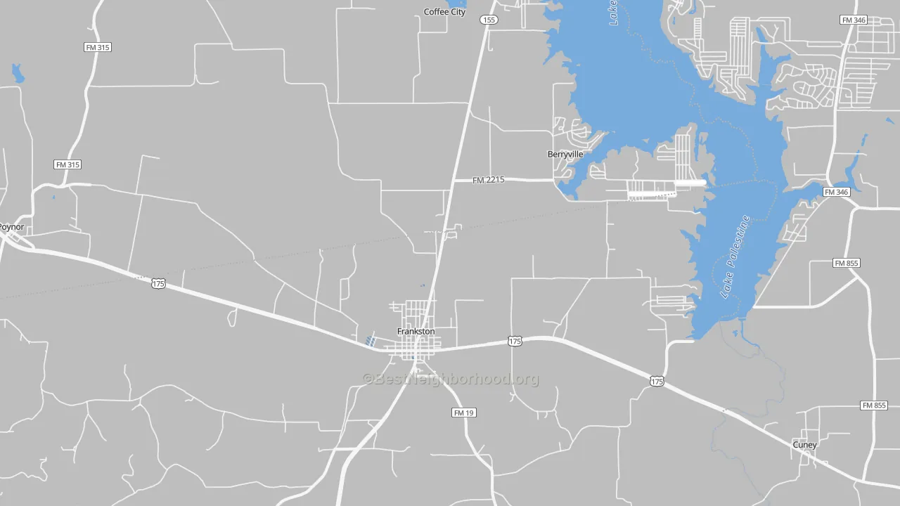 Transit Grade map of Frankston, TX