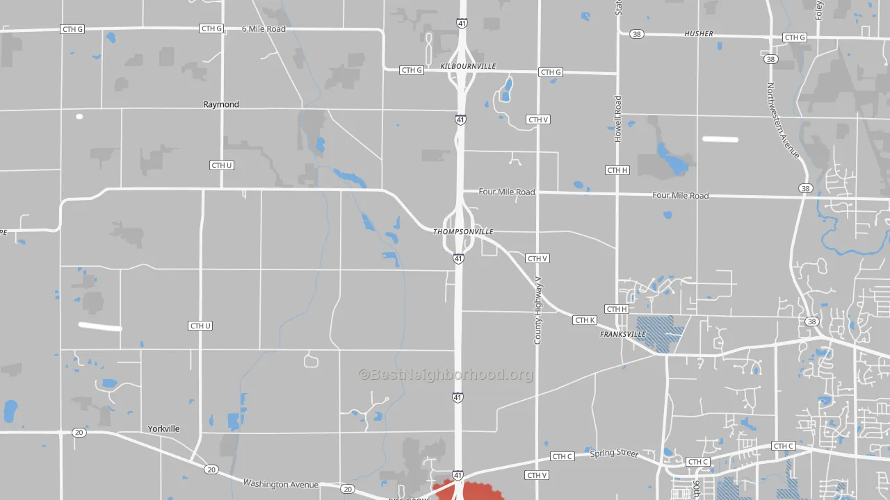 Transit Grade map of Franksville, WI