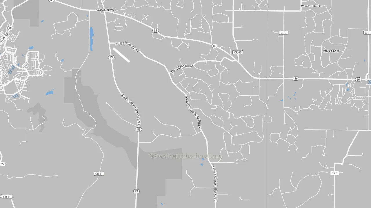 Transit Grade map of Franktown, CO