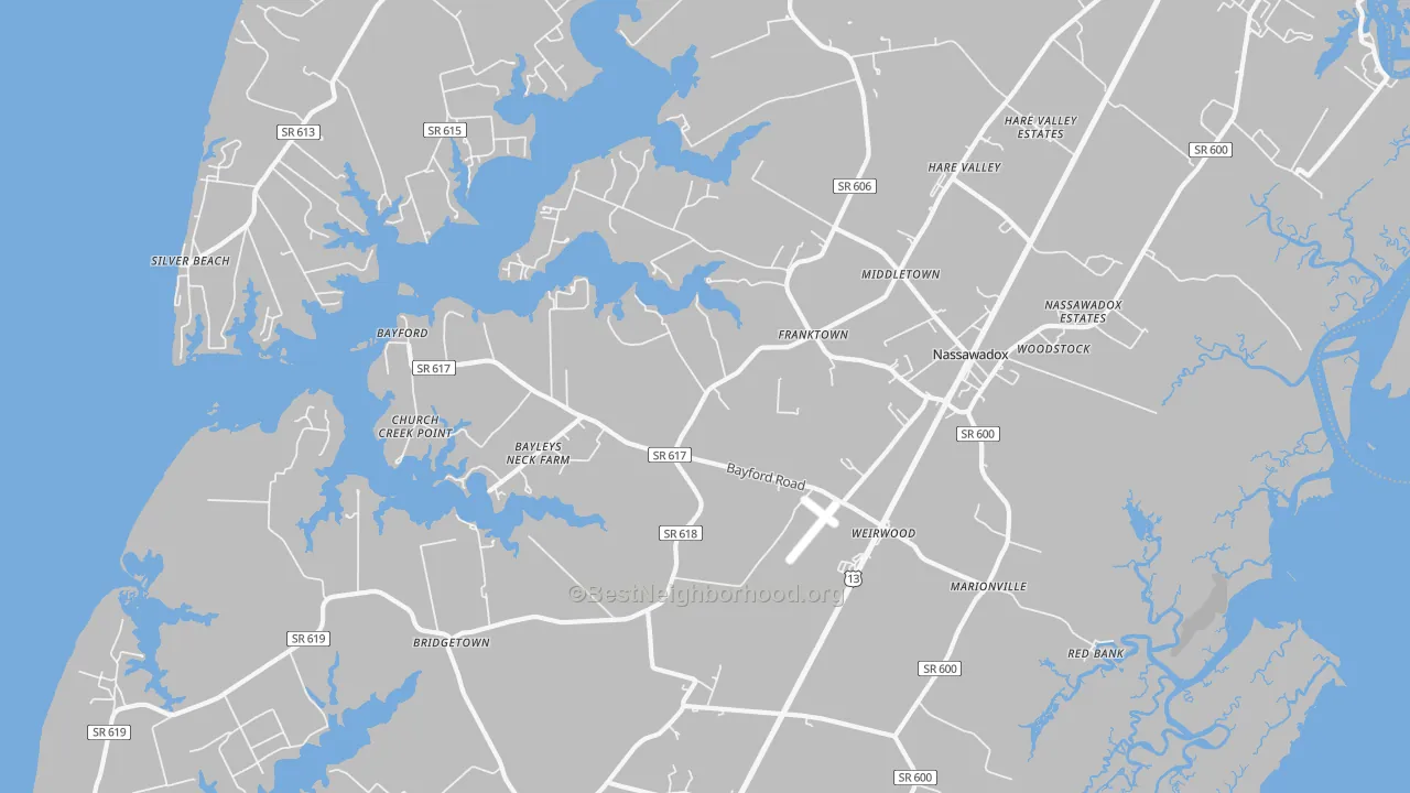 Transit Grade map of Franktown, VA