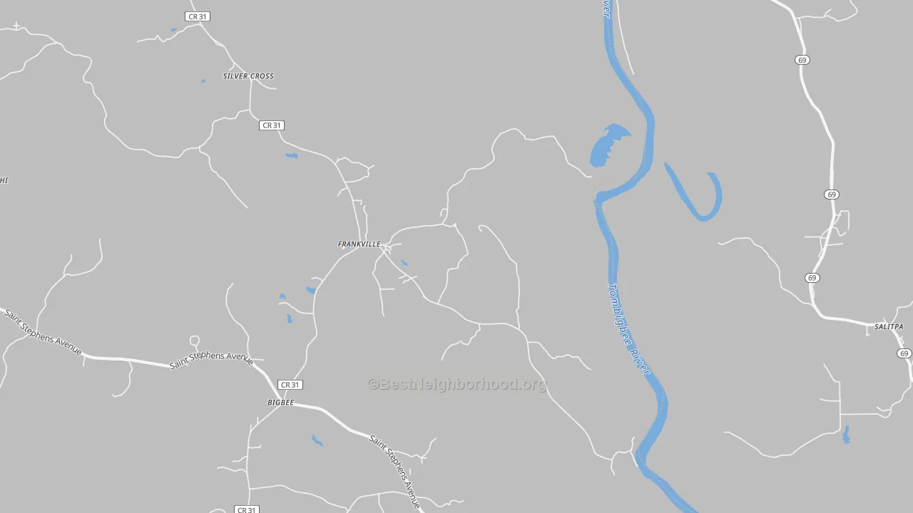 Transit Grade map of Frankville, AL
