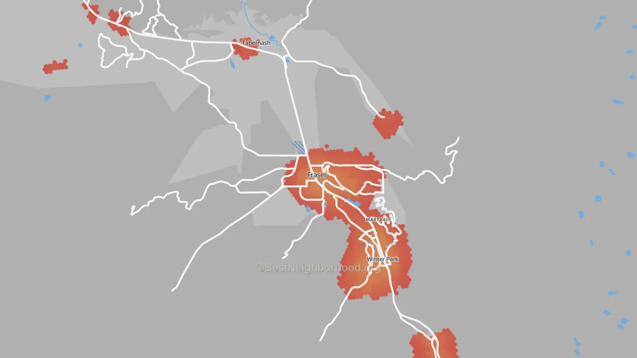 Transit Grade map of Fraser, CO