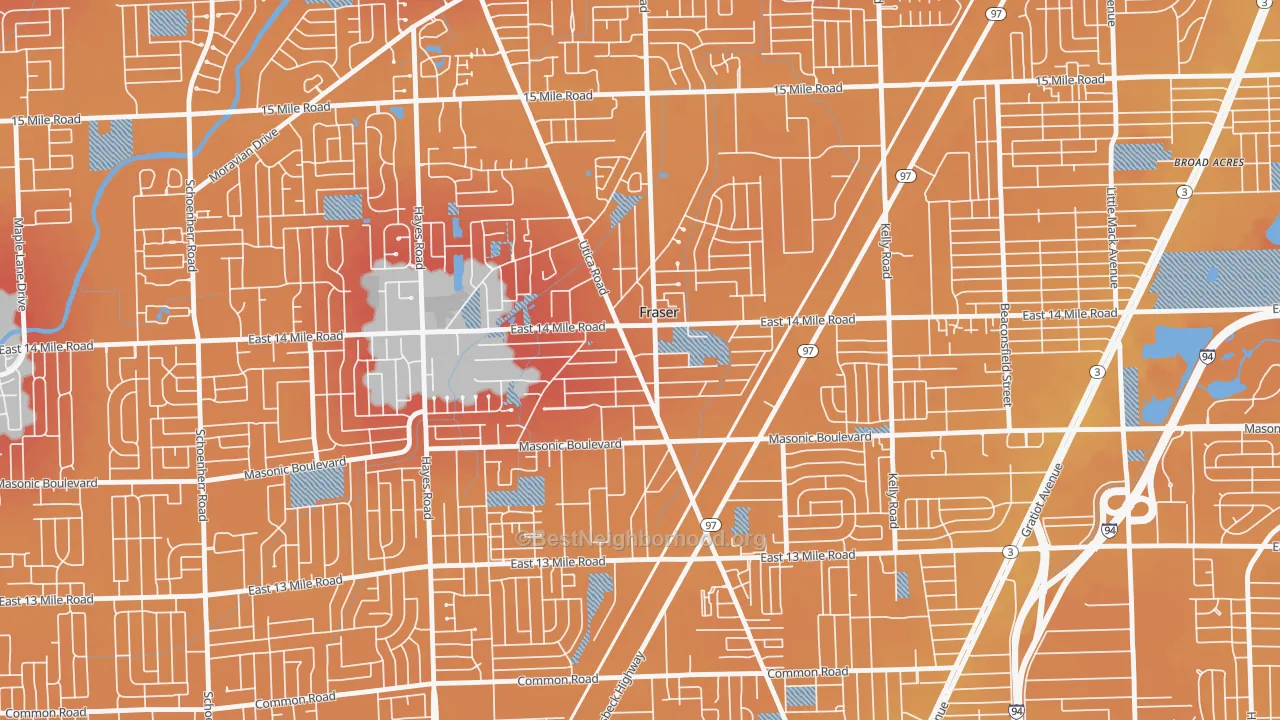 Transit Grade map of Fraser, MI