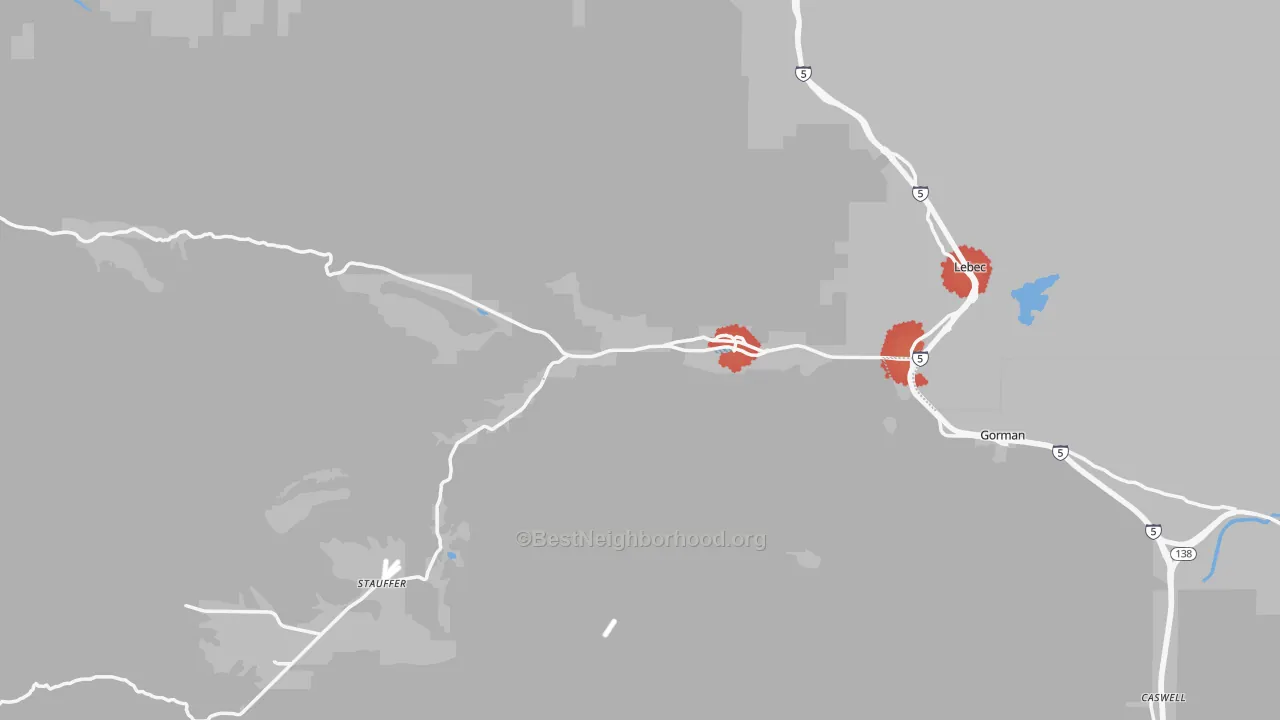Transit Grade map of Frazier Park, CA