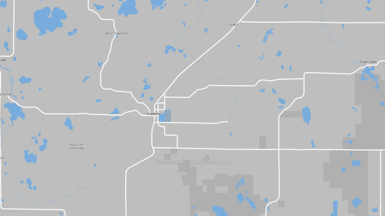 Transit Grade map of Frederic, WI