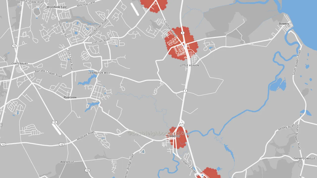 Transit Grade map of Frederica, DE