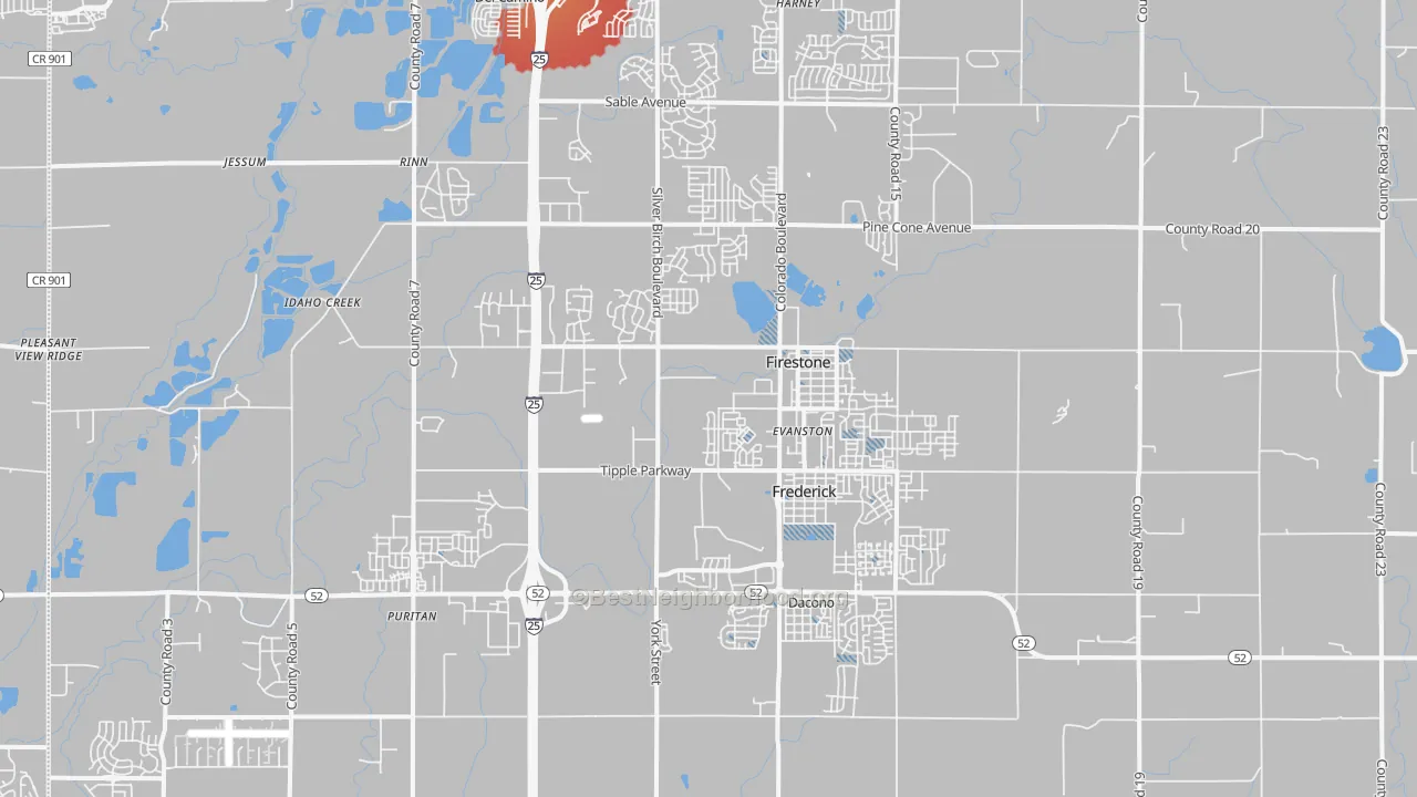 Transit Grade map of Frederick, CO