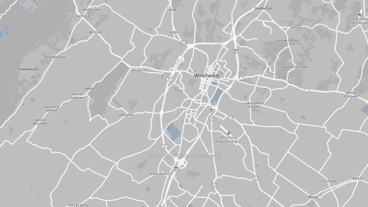 Transit Grade map of Frederick County, VA
