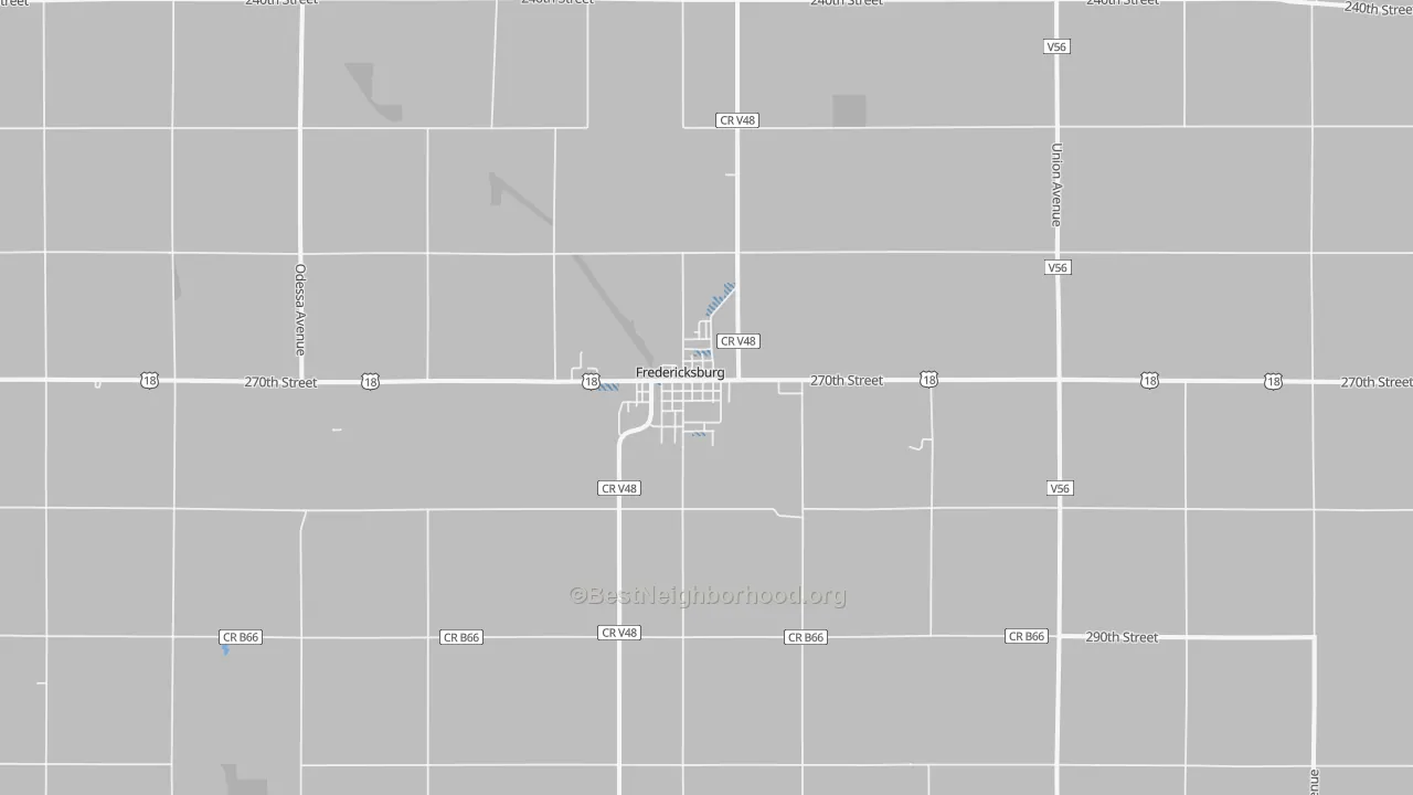 Transit Grade map of Fredericksburg, IA