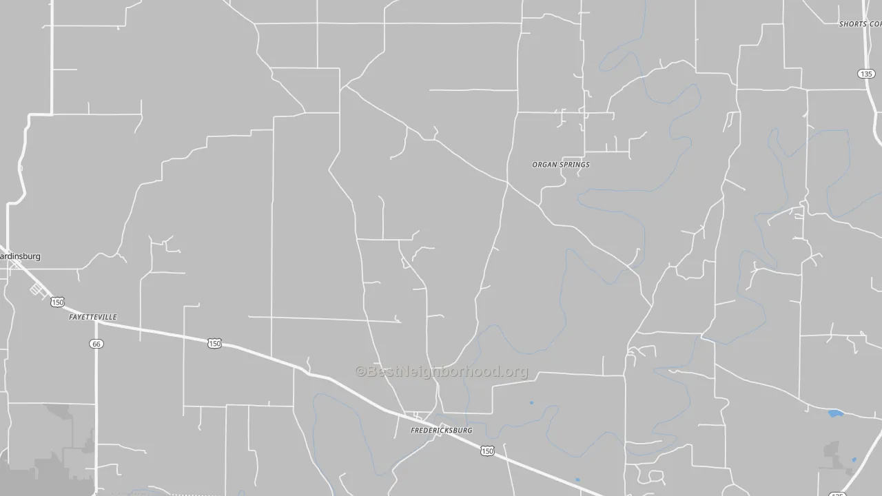 Transit Grade map of Fredericksburg, IN